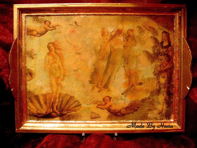 Drvena tacna sa motivom Venere